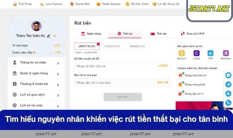 Hội viên cần lưu ý 5 điều cơ bản để nạp tiền JSTAR77 thành công